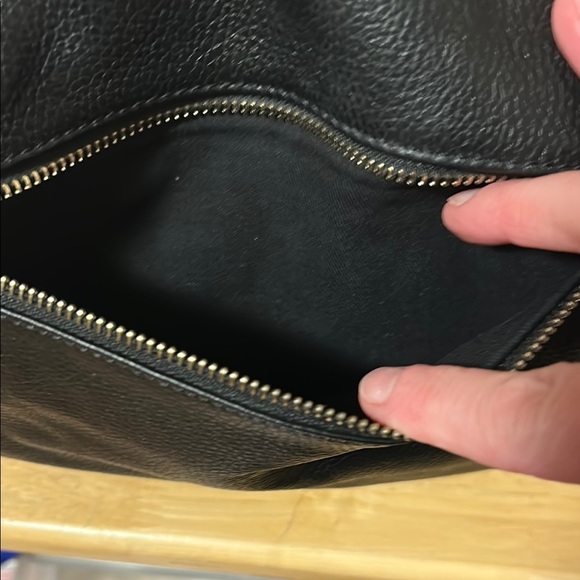 CUORE & PELLE Shoulder Bag Handbag Satchel Large Zip Top Blk Pebble Leather EUC - Picture 7 of 13